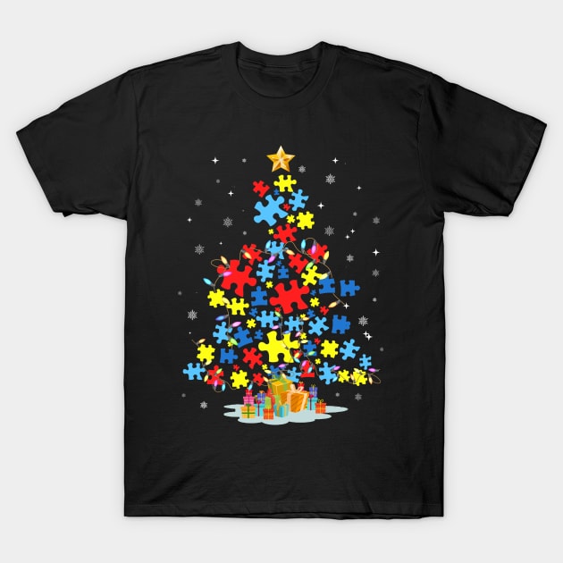 Autism Awareness Christmas Tree Xmas Gift T-Shirt by EduardjoxgJoxgkozlov